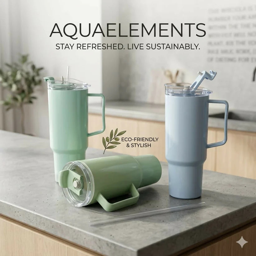 1800ml Insulated Travel Tumbler with Handle & Straw | Leak-Proof BPA-Free Mug