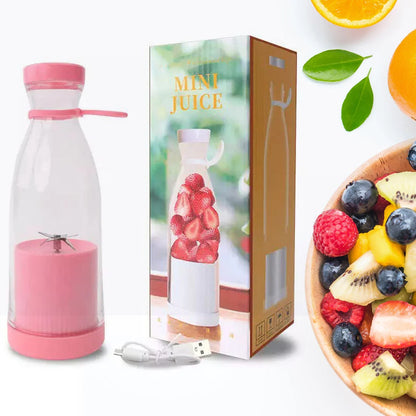 Portable USB Rechargeable Blender Bottle – 420ml Mini Juicer (6-Blade)