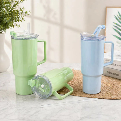 1800ml Insulated Travel Tumbler with Handle & Straw | Leak-Proof BPA-Free Mug