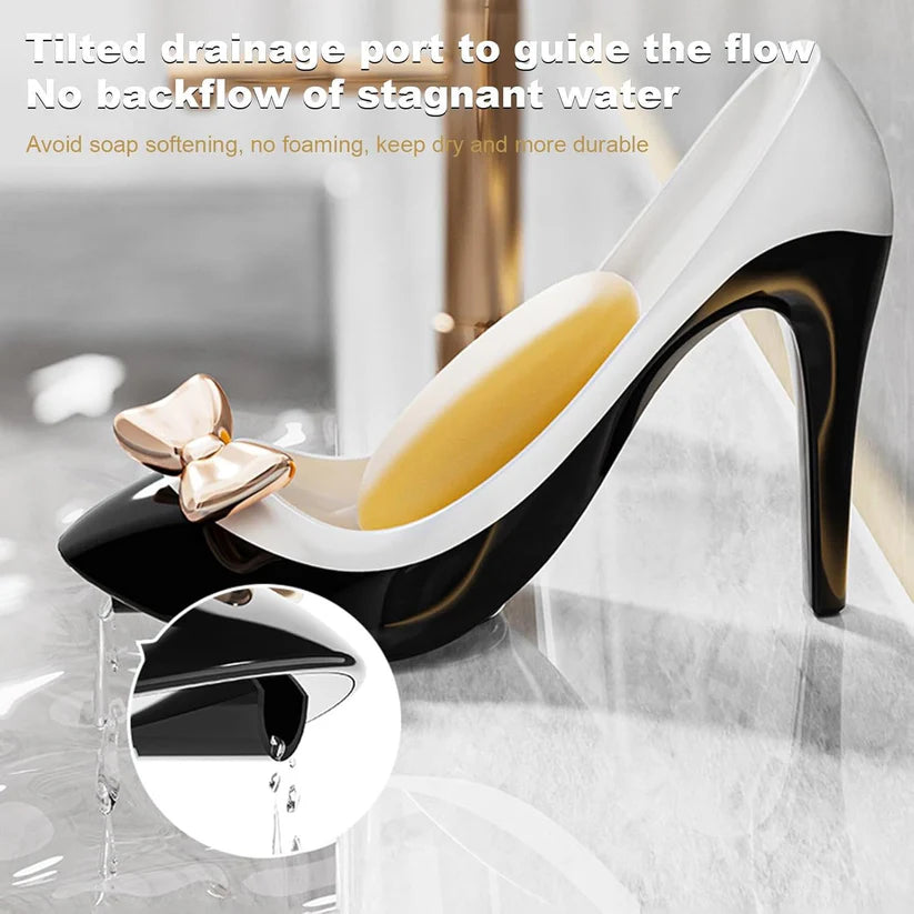 Luxury High Heel Soap Holder with Drainage Design | Stylish Bathroom Soap Dish for Sink & Wash Basin
