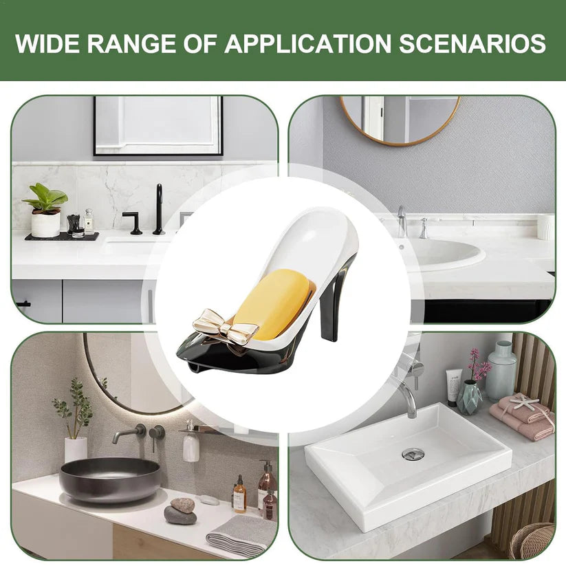 Luxury High Heel Soap Holder with Drainage Design | Stylish Bathroom Soap Dish for Sink & Wash Basin